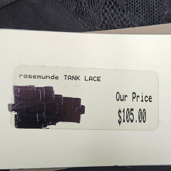 Rosemunde Women's Black Silk V-Neck Tank Top W/Lace Straps Size M - Picture 4 of 8